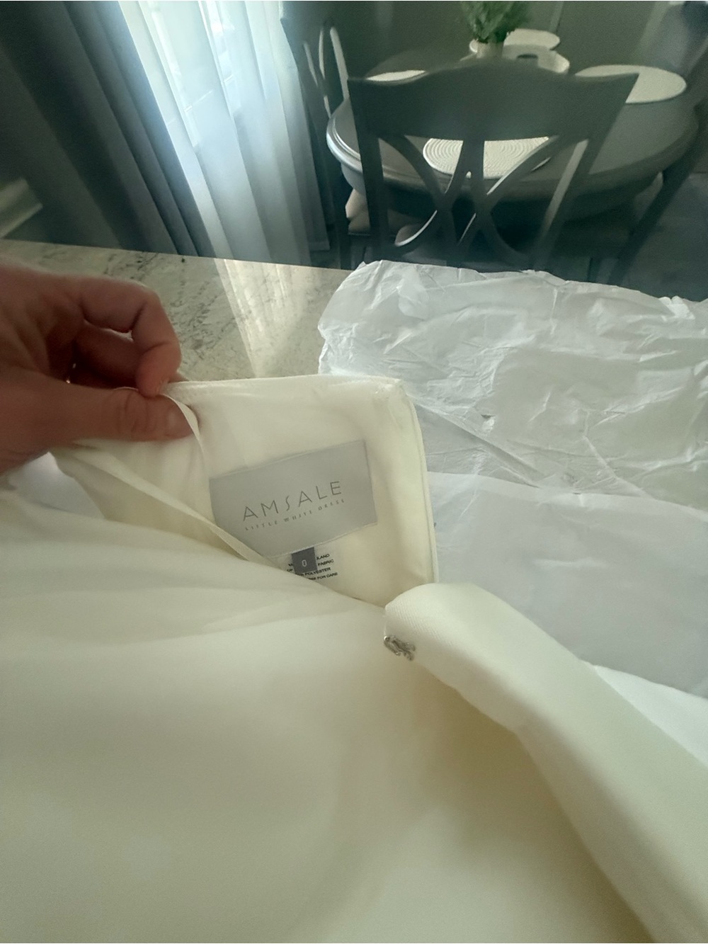 Amsale Strapless White Midi Bridal Dress View 5